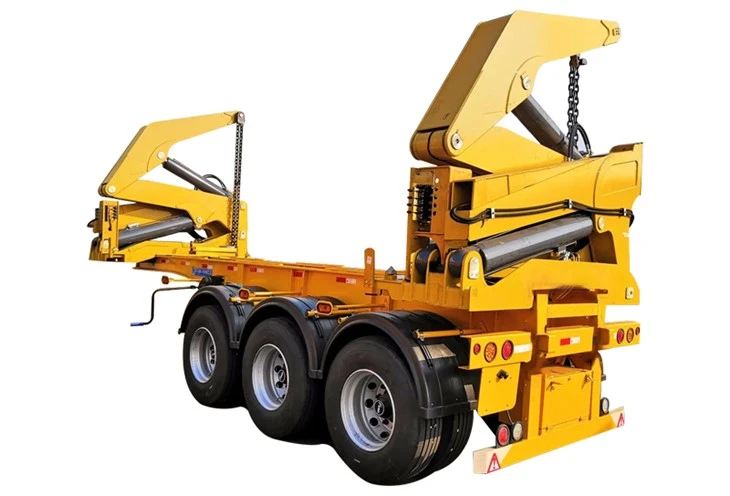 Semi-reboque de contêiner com levantamento automático