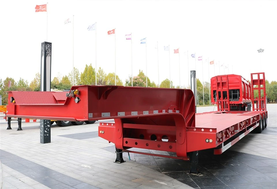 3 Axles 60Ton Gooseneck Low Bed Semi Trailer